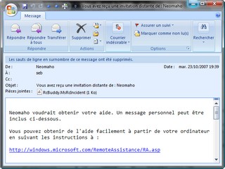 Email d'invitation