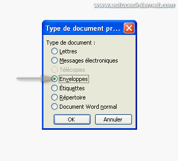 Publipostage : Enveloppes