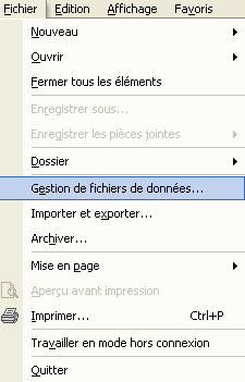 Créer un nouveau fichier PST