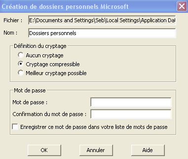 paramétrage du fichier PST