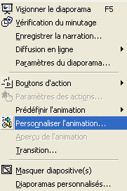 Personnaliser l'animation