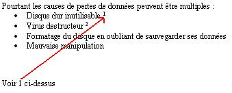 Exemple de renvoi