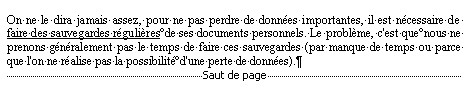 Exemple de saut de page