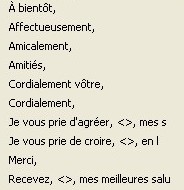 Formules de politesse