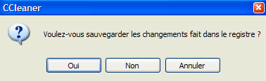 Nettoyage du registre avec CCleaner