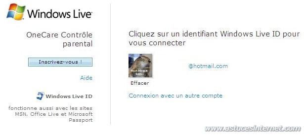 Connexion au compte