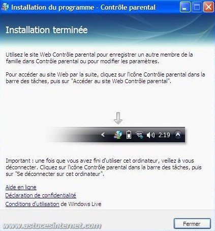 Installation terminée