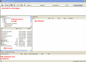 Interface de FileZilla