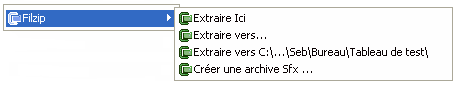 Menu contextuel
