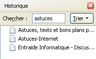 Faire une recherche dans l'historique