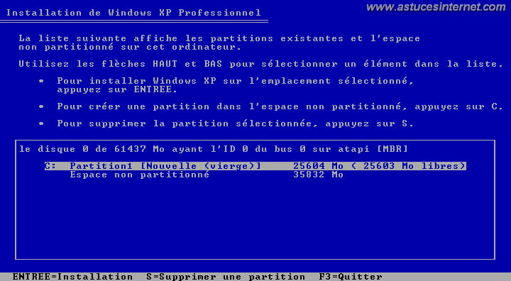 comment installer xp