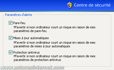 Décocher les alertes non désirées
