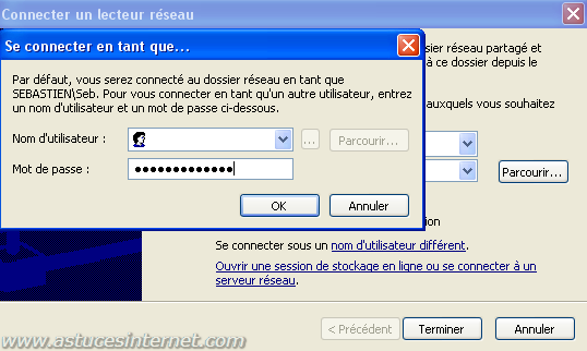 Se connecter avec un autre nom d'utilisateur