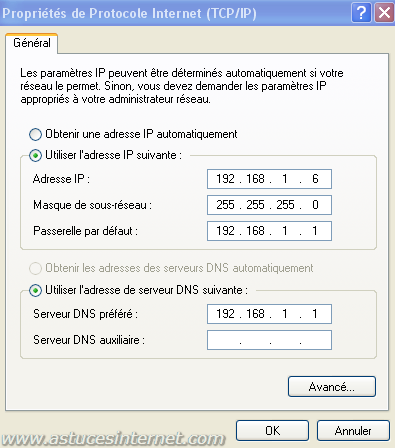 Adresse IP fixe