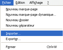 Importation de la sauvegarde