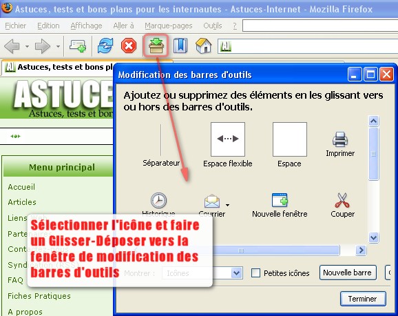 FAQ - Affichage - Comment personnaliser la barre d'outils de Firefox
