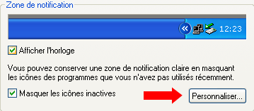 Option masquer les icones