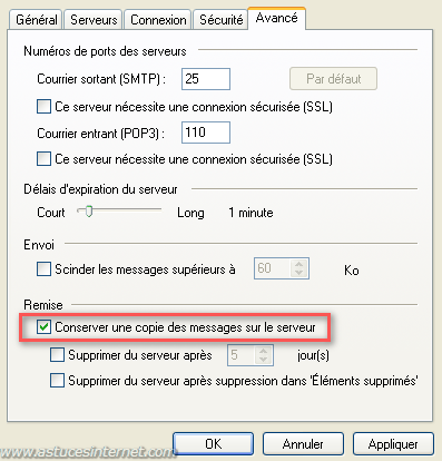 Propri�t�s avanc�es du compte