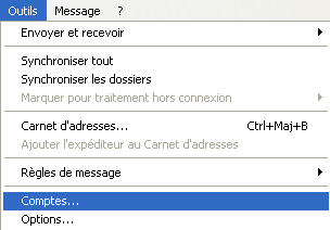 Outlook Express : Comptes