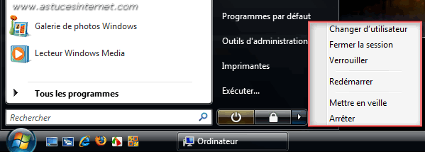 Fermer Windows Vista