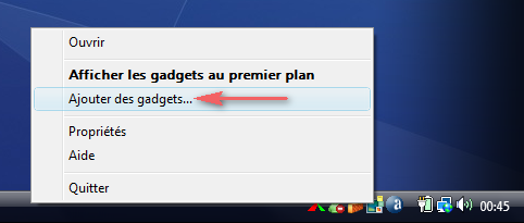 Ajouter un gadget
