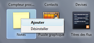 Ajouter le gadget