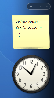 Le gadget est plac� dans le Volet Windows