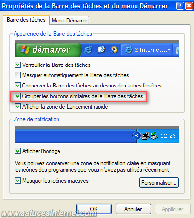 Grouper les ic�nes