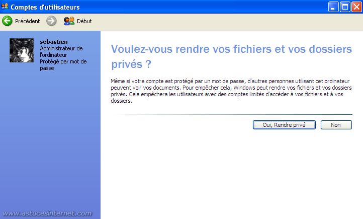 Rendre les fichiers privés