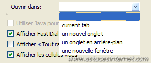 Pr�f�rences de Fast Dial