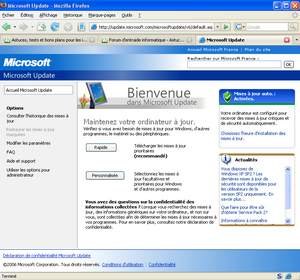 Interface de IE Tab