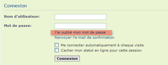 R�cup�ration mot de passe