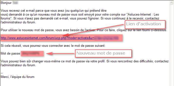 R�cup�ration mot de passe