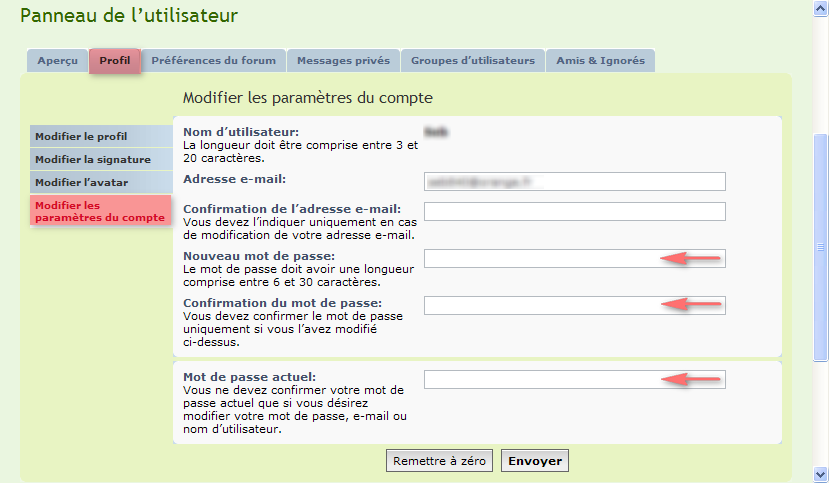 R�cup�ration mot de passe
