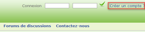 Inscription sur le site