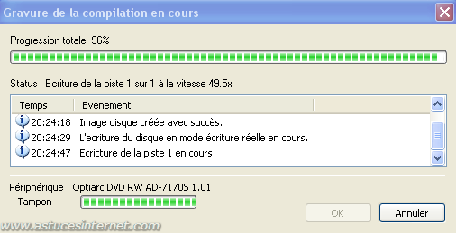 Gravure du disque en cours