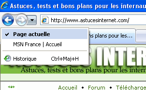 Navigation entre les pages (menu d�roulant)
