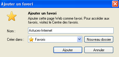 Ajouter un nouveau Favori