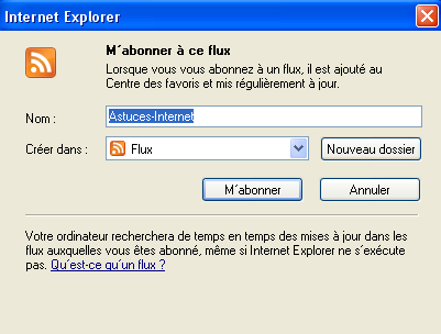 Enregistrer le flux RSS