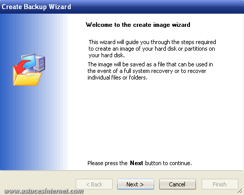 Macrium Reflect : Création backup
