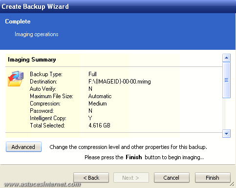 Macrium Reflect : Création backup