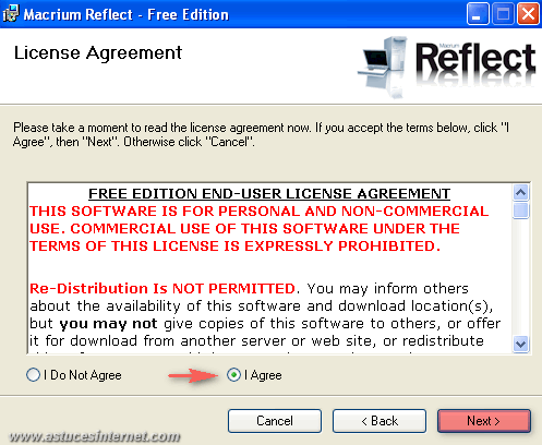 Macrium Reflect : Installation