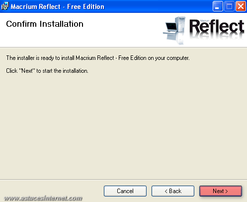 Macrium Reflect : Installation