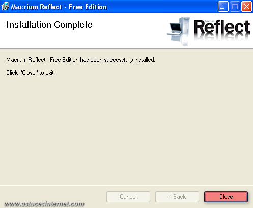 Macrium Reflect : Installation