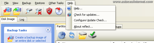 Macrium Reflect : Interface