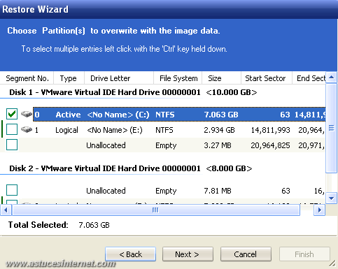 Macrium Reflect : Restoration backup