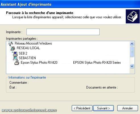 Choisir l'imprimante