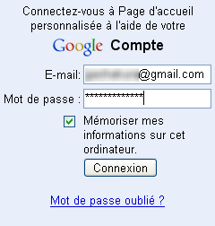 Connexion compte Google