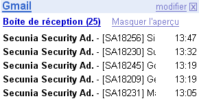 Affichage Gmail