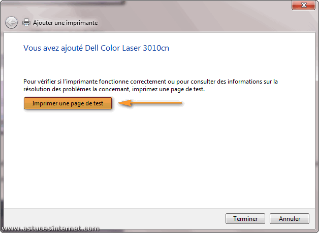 Installation imprimante réseau sur Windows 7